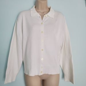 Vintage Talbots Petite Ivory Cardigan Sweater